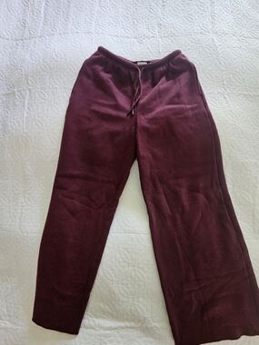 Aritzia Burgundy Sweatpants with Drawstring